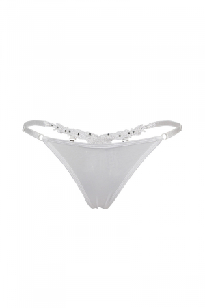 String ouvert à strass blanc – Image 4