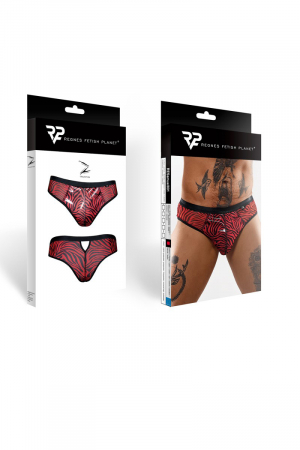 Slip type brésilien zébré rouge et noir - Regnes – Image 2