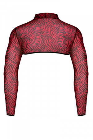 Crop top tulle zébré rouge et noir - Regnes – Image 4