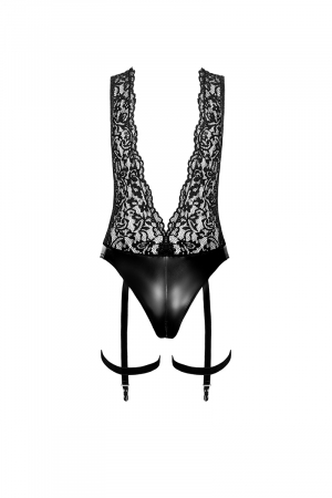 Body jarretelles Libido F297 wetlook et dentelle – Image 2