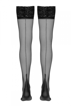 Bas autofixants couture noir 1 - Cotelli Legwear – Image 4
