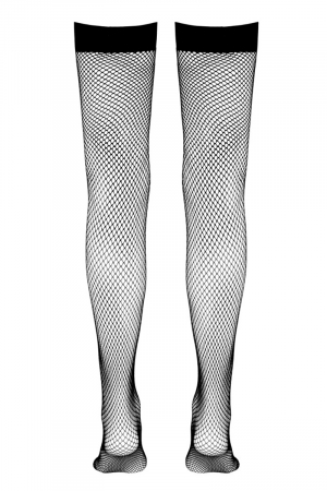 Bas résille autofixants noir - Cotelli Legwear – Image 4