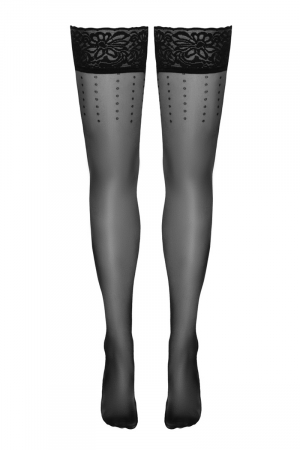 Bas autofixants noir Hold up 2 - Cotelli Legwear – Image 4