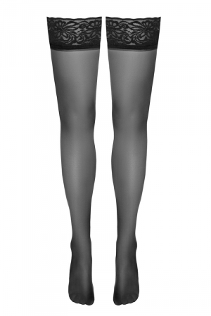 Bas autofixants noir Hold up 3 - Cotelli Legwear – Image 4