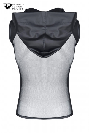 T-shirt à capuche wetlook et mesh - Regnes – Image 2