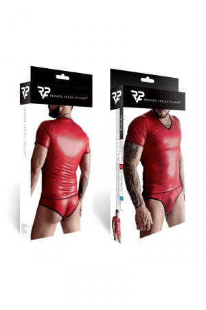 T-shirt wetlook rouge - Regnes – Image 2