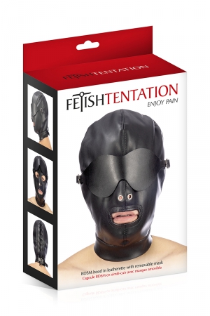 Cagoule simili cuir avec bandeau amovible - Fetish Tentation – Image 2