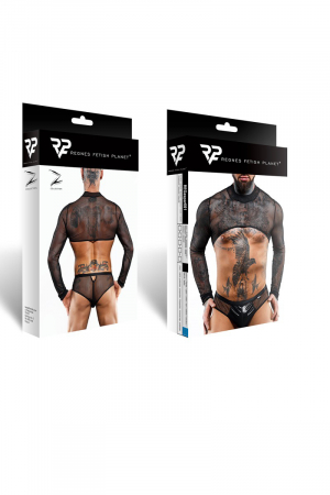Crop top tulle noir transparent - Regnes – Image 2