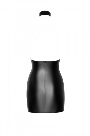 Mini robe dos nu Eros F311 wetlook et tulle floqué – Image 2