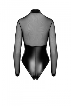 Body Edge zippé avec anneaux F321 wetlook et tulle – Image 2
