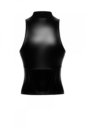 Top zippé Glam F324 vinyle et wetlook – Image 2