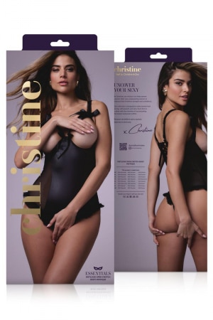 Body wetlook ouvert noir Mistique - Christine – Image 2