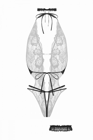 Ensemble body ouvert Renee noir - Christine – Image 2