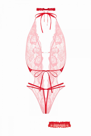 Ensemble body ouvert Renee rouge - Christine – Image 2