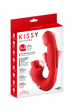 Vibromasseur rabbit 3-en-1 Kissy rouge - Yoba – Image 2