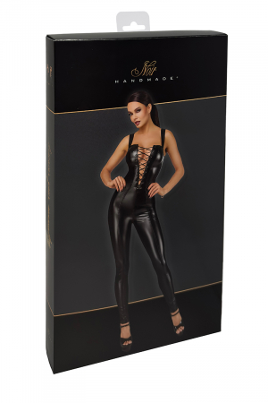 Combinaison lacée en wetlook Vixen F362 - Noir Handmade – Image 2