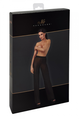 Pantalon en maille pailletée Onyx F374 - Noir Handmade – Image 2