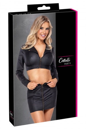 Ensemble top et jupe courte noir - Cottelli PARTY – Image 2