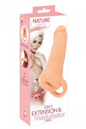 Masturbateur et extension de pénis 23,8 cm - Nature Skin – Image 2