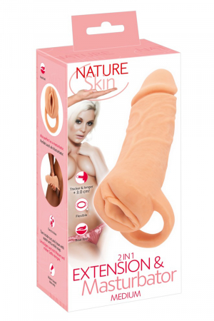 Masturbateur et extension de pénis 18,5 cm - Nature Skin – Image 2