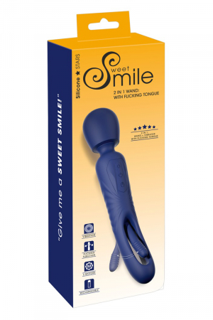 Vibro Wand réversible avec langue vibrante - Sweet Smile – Image 2