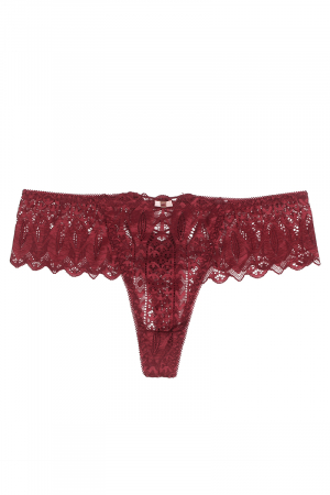 String dentelle dos lacé Bordeaux - Litolu Lingerie – Image 2