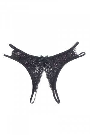 String ouvert dentelle Noir - Litolu Lingerie – Image 2