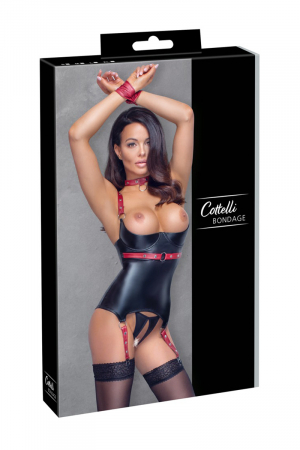 Ensemble ouvert avec collier et menottes - Cotelli Bondage – Image 2