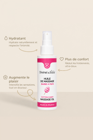 Huile de massage BIO barbe à papa - Divinextases – Image 2