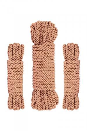 Coffret 3 cordes de bondage Premium - Rosy Gold