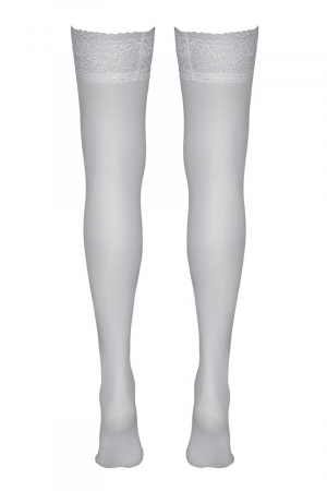Bas autofixants blanc - Cotelli Legwear