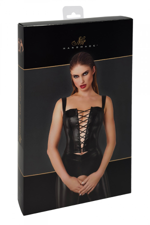 Top style corset Vixen F365 - Noir Handmade